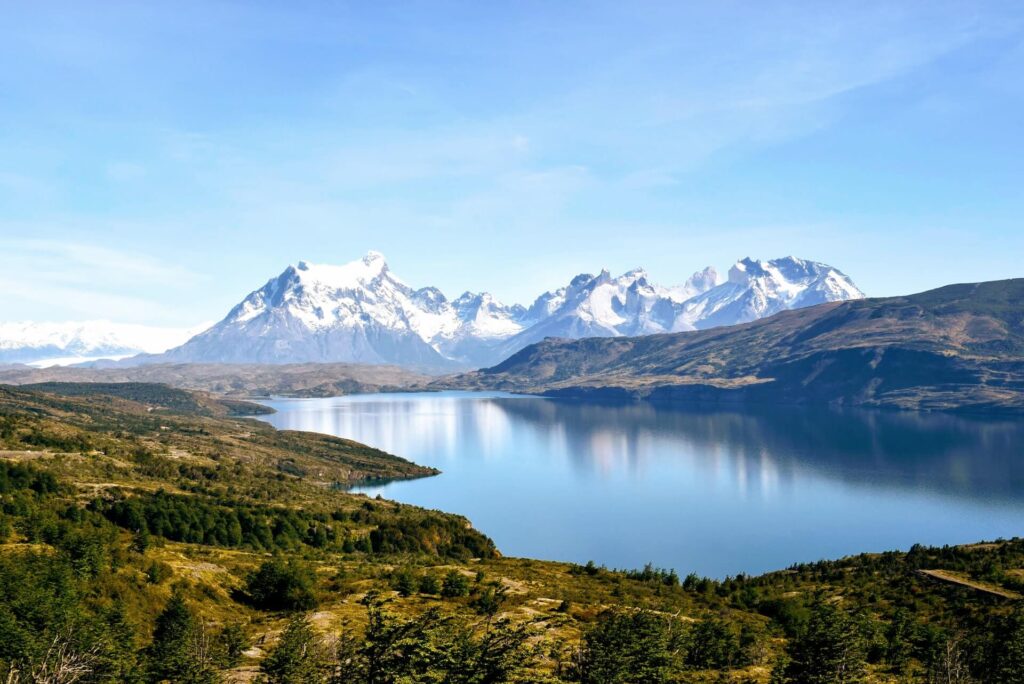 torres del paine national park on a clear day